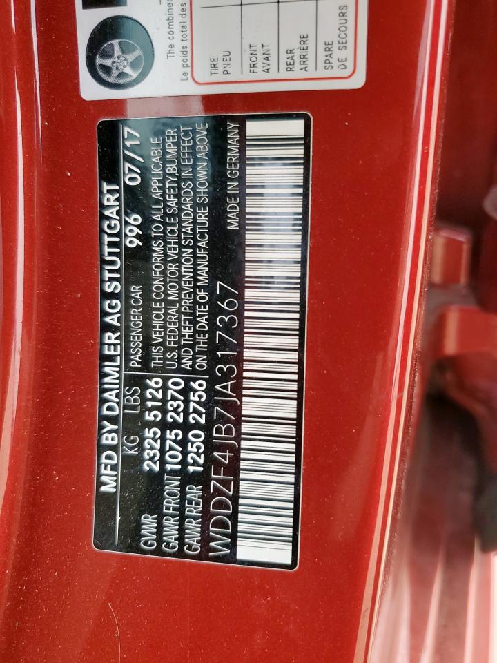 2018 Mercedes-Benz E 300 VIN: WDDZF4JB7JA317367 Lot: 93521295