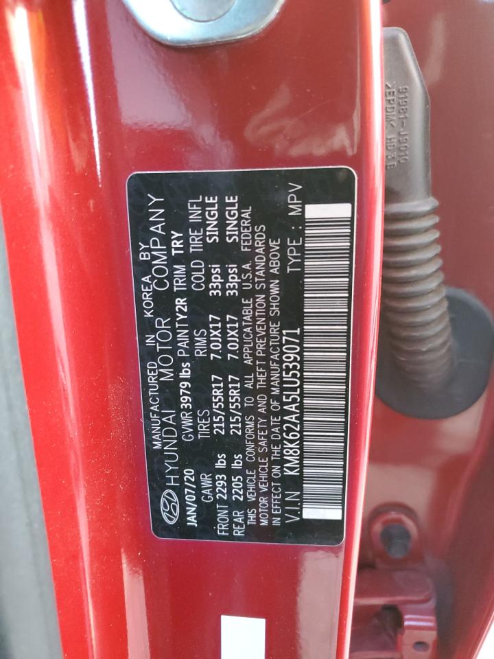 2020 Hyundai Kona Sel Plus VIN: KM8K62AA5LU539071 Lot: 93719245