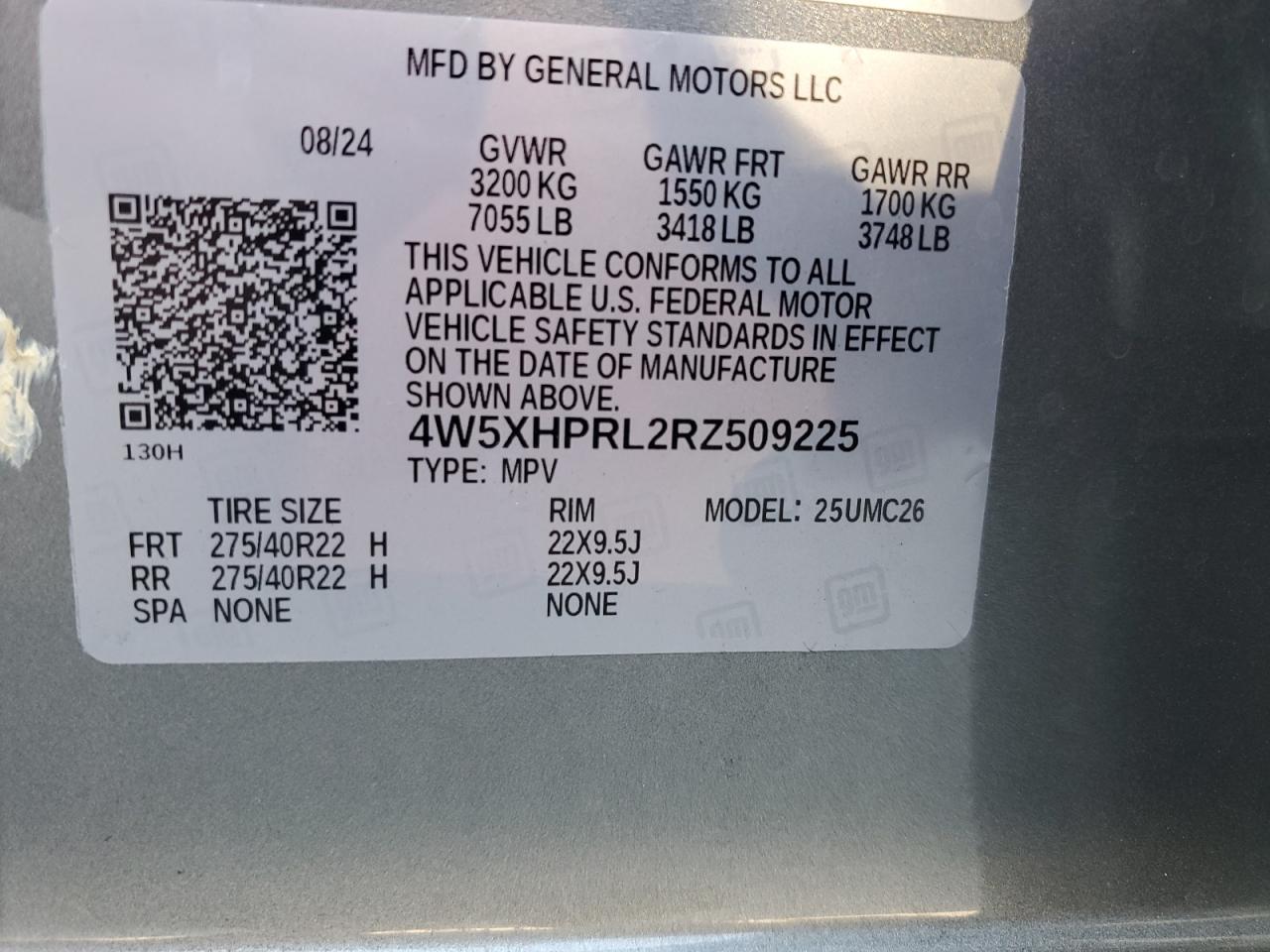 2024 Acura Zdx Type-S VIN: 4W5XHPRL2RZ509225 Lot: 93389105