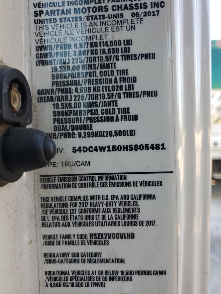 2017 Isuzu Npr Hd VIN: 54DC4W1B0HS805481 Lot: 91371625