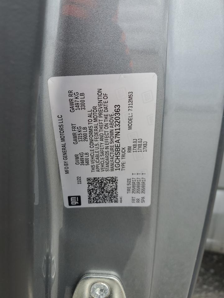 2022 Chevrolet Colorado VIN: 1GCHSBEA7N1320363 Lot: 91852045