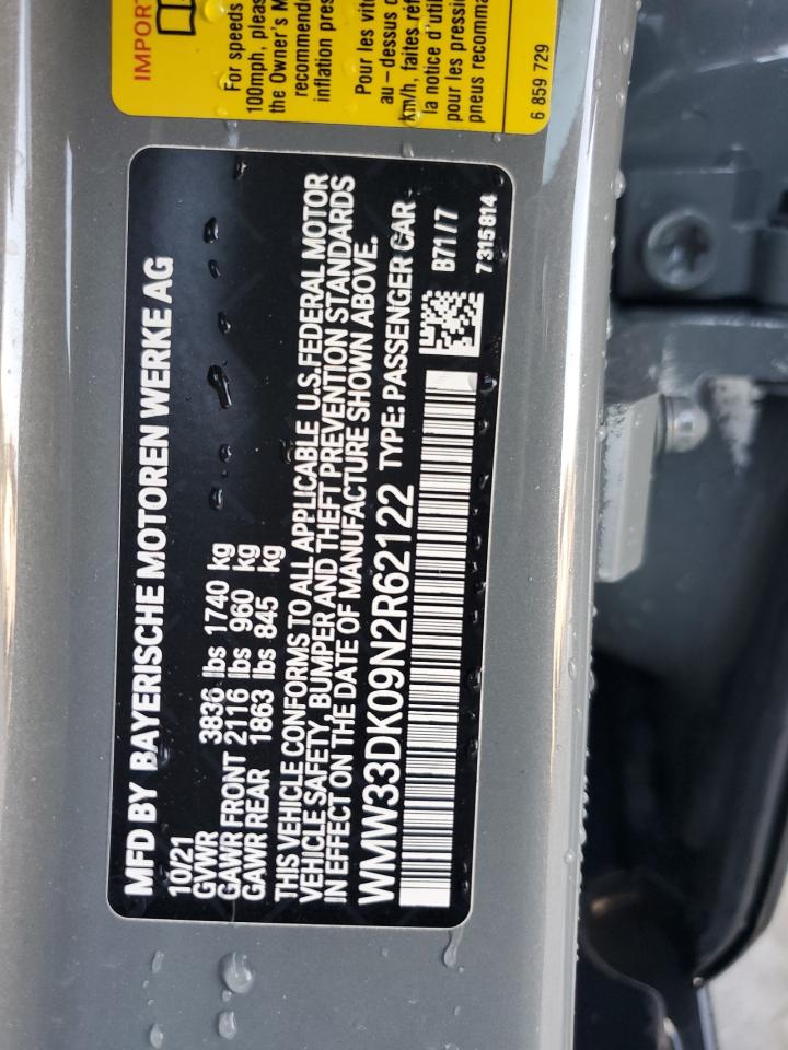 2022 Mini Cooper VIN: WMW33DK09N2R62122 Lot: 91864675