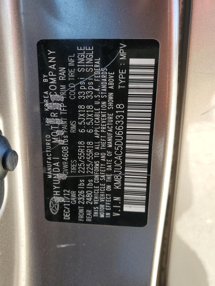 2013 Hyundai Tucson Gls VIN: KM8JUCAC5DU663318 Lot: 87182105