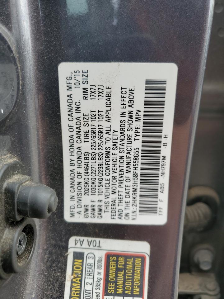 2015 Honda Cr-V Ex VIN: 2HKRM3H58FH558655 Lot: 93515195