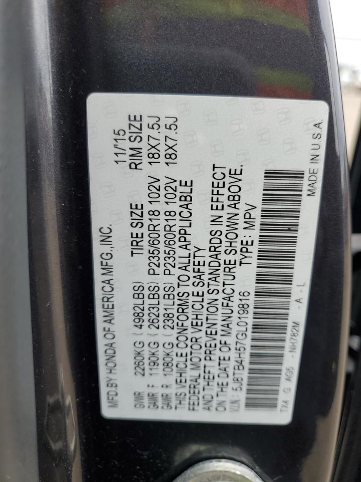 2016 Acura Rdx Technology VIN: 5J8TB4H57GL019816 Lot: 91346555