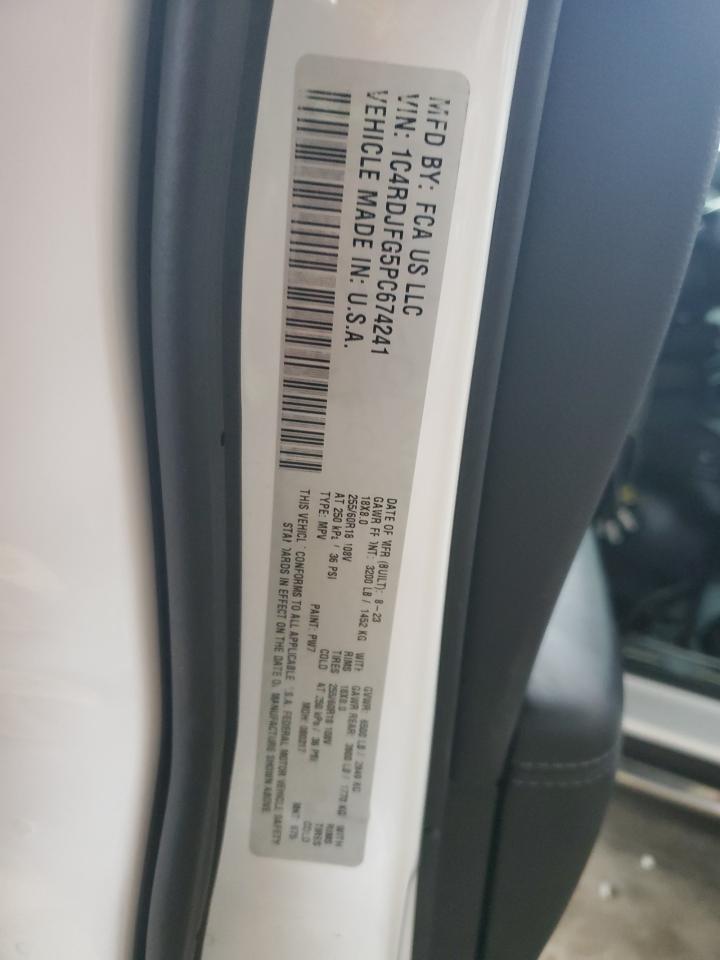 2023 Dodge Durango Pursuit VIN: 1C4RDJFG5PC674241 Lot: 93711365