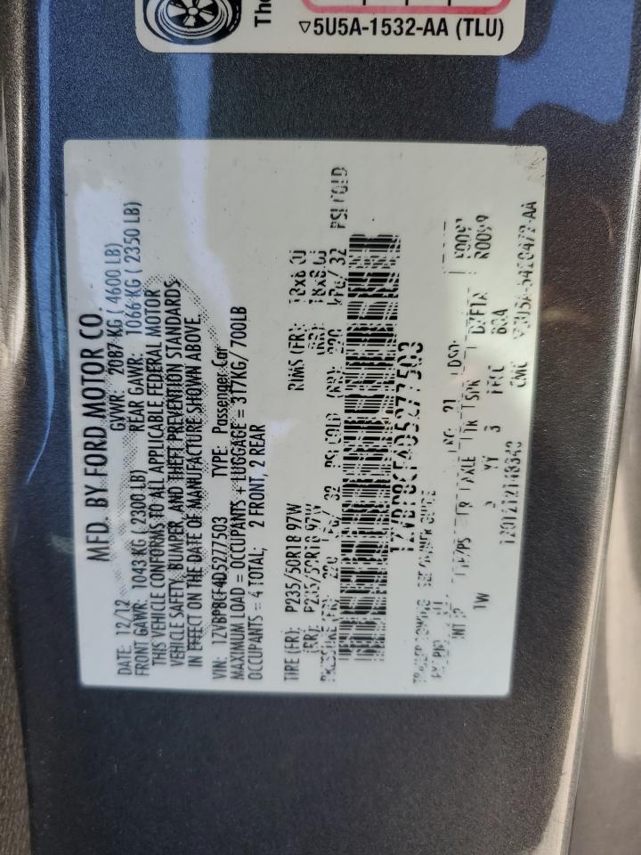 2013 Ford Mustang Gt VIN: 1ZVBP8CF4D5277503 Lot: 91602485