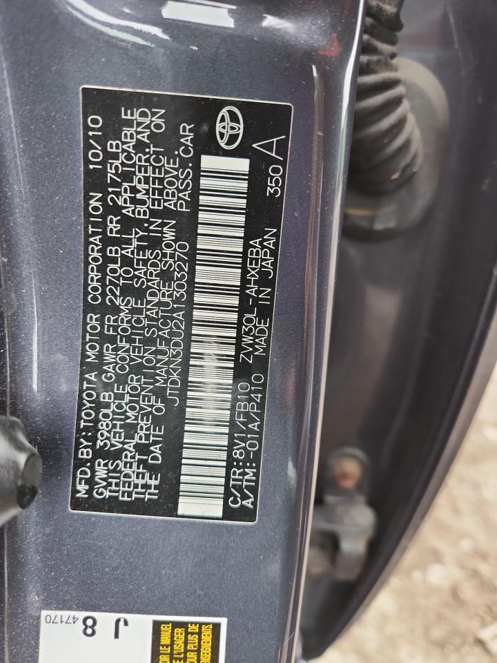 2010 Toyota Prius VIN: JTDKN3DU2A1303270 Lot: 93949625