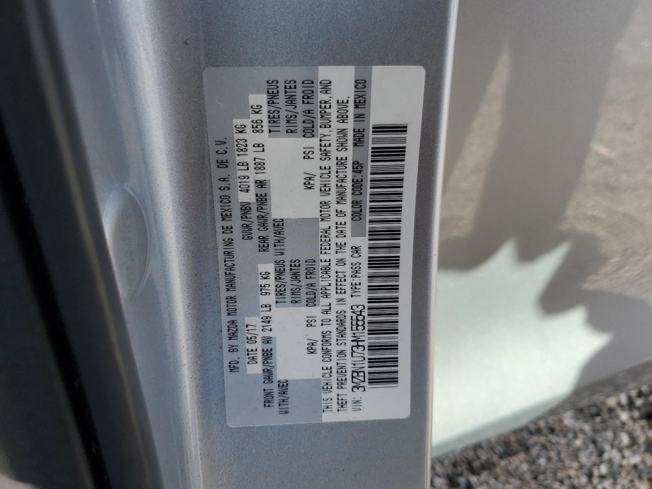 2017 Mazda 3 Sport VIN: 3MZBN1U73HM155543 Lot: 90317575