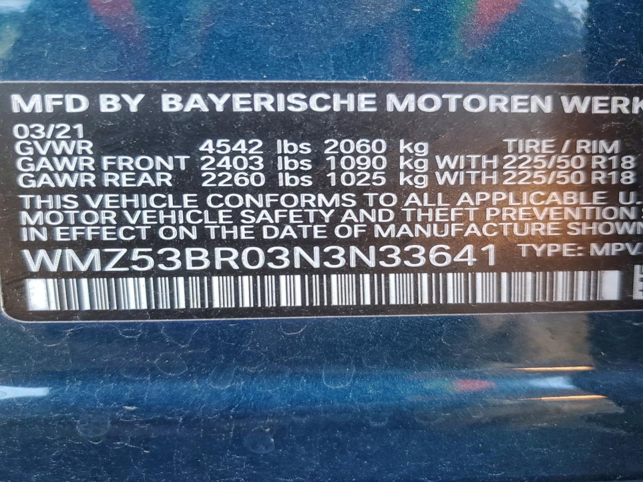 2022 Mini Cooper S C VIN: N33641 Lot: 94594615