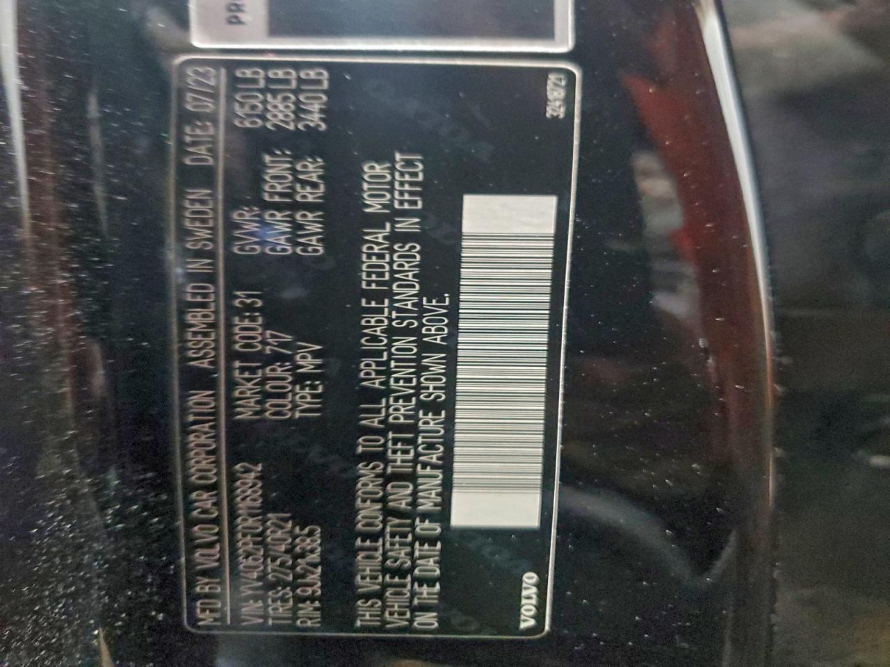 2024 Volvo Xc90 Ultimate VIN: YV4062PF0R1168942 Lot: 94555665