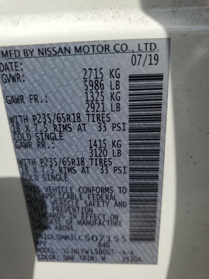 2020 Infiniti Qx60 Luxe VIN: 5N1DL0MM3LC507155 Lot: 91218315