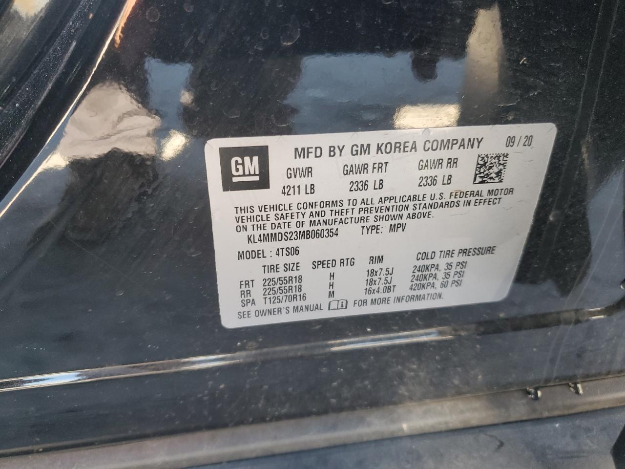 2021 Buick Encore Gx Select VIN: KL4MMDS23MB060354 Lot: 91378995