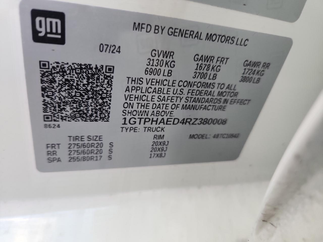 2024 GMC Sierra C1500 VIN: 1GTPHAED4RZ380008 Lot: 93891935