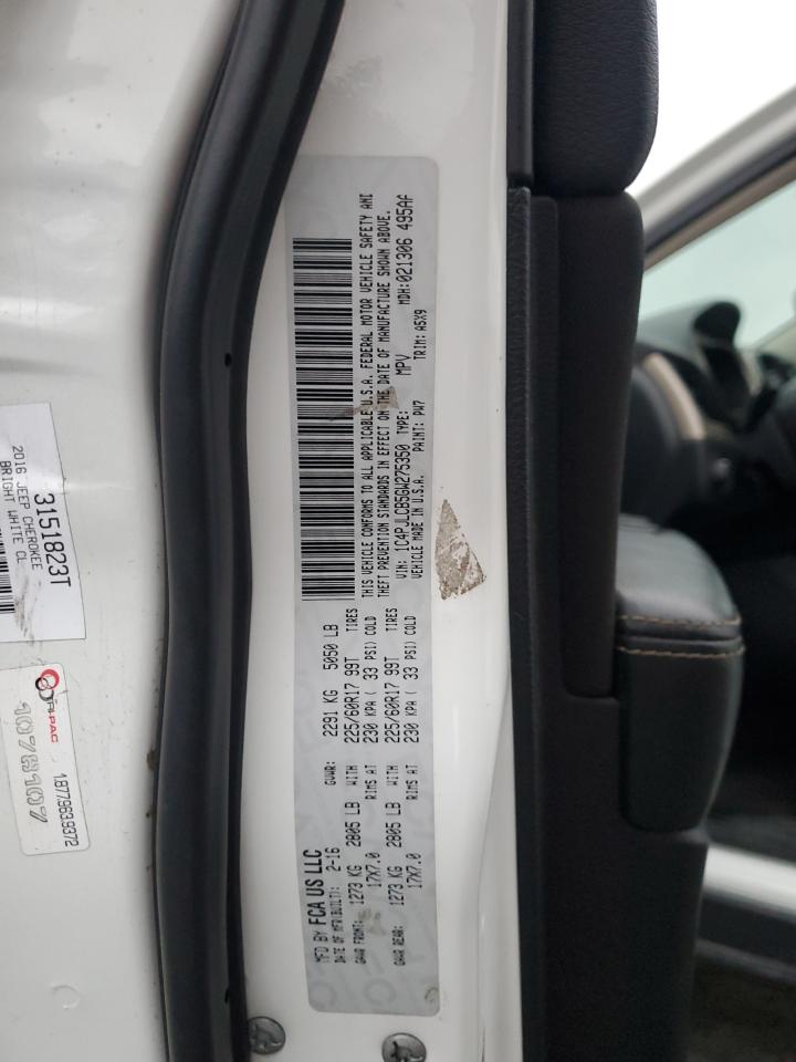 2016 Jeep Cherokee Latitude VIN: 1C4PJLCB5GW275350 Lot: 91737295