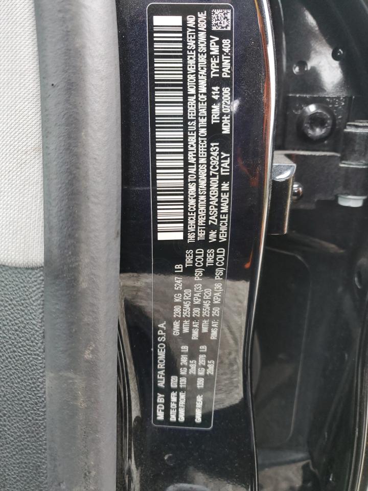 2020 Alfa Romeo Stelvio Ti VIN: ZASPAKBN0L7C92431 Lot: 93911665