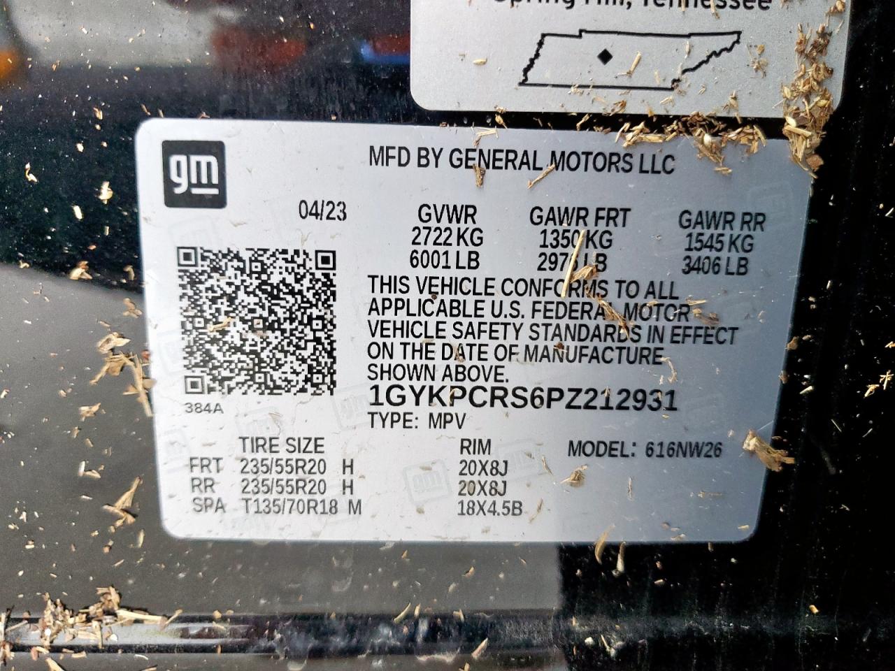 2023 Cadillac Xt6 Premium Luxury VIN: 1GYKPCRS6PZ212931 Lot: 90819145