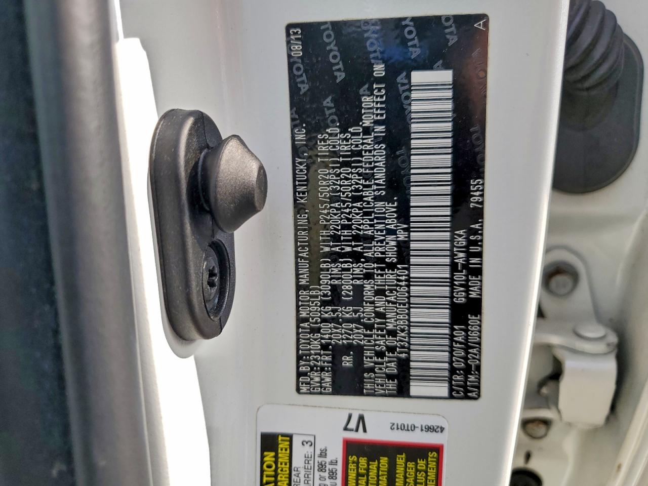 2014 Toyota Venza Le VIN: 4T3ZK3BB0EU064401 Lot: 92001845