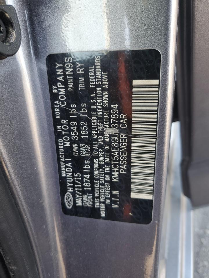 2016 Hyundai Accent Se VIN: KMHCT5AE8GU237894 Lot: 92295365