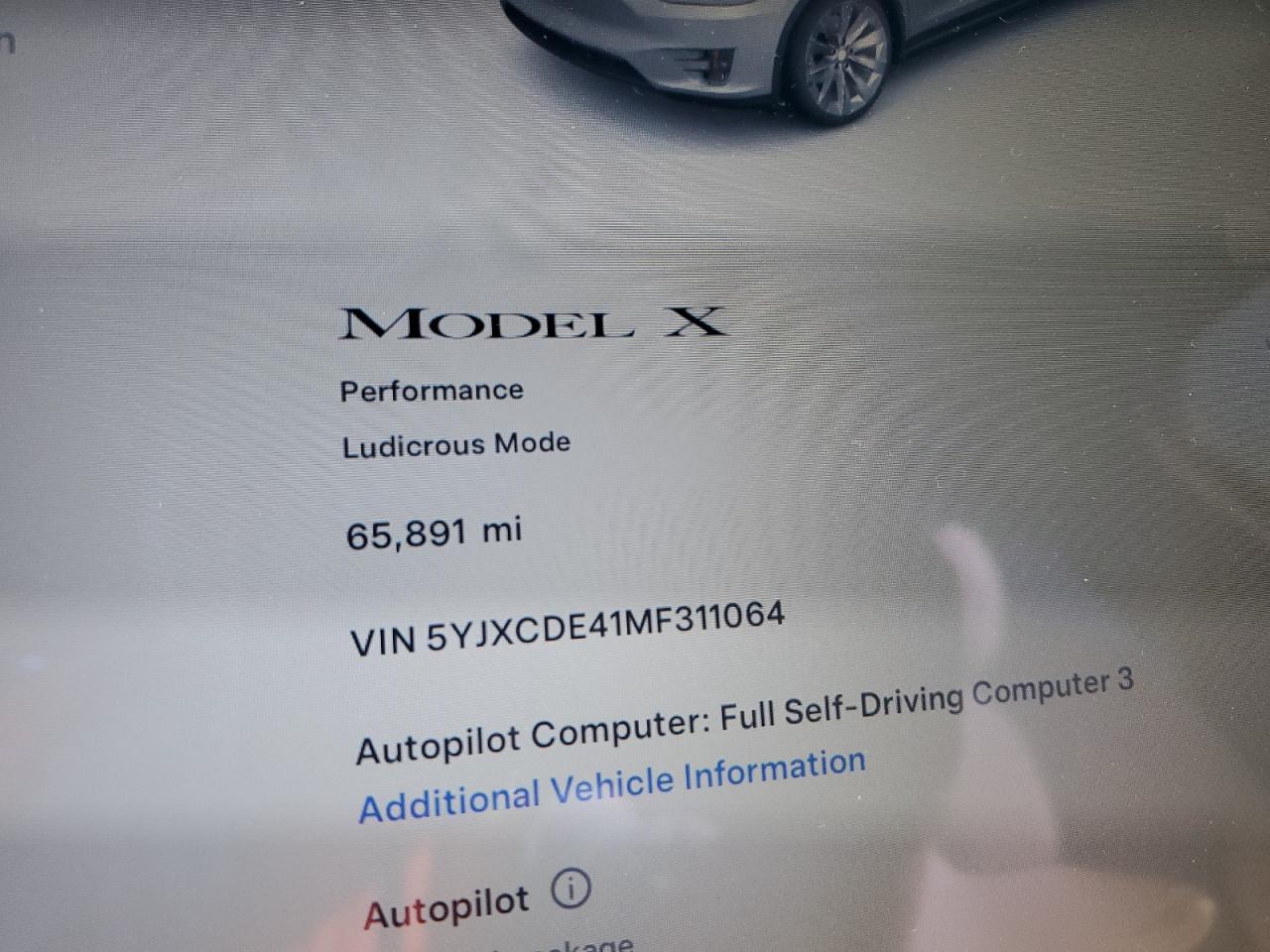 2021 Tesla Model X VIN: 5YJXCDE41MF311064 Lot: 90702725