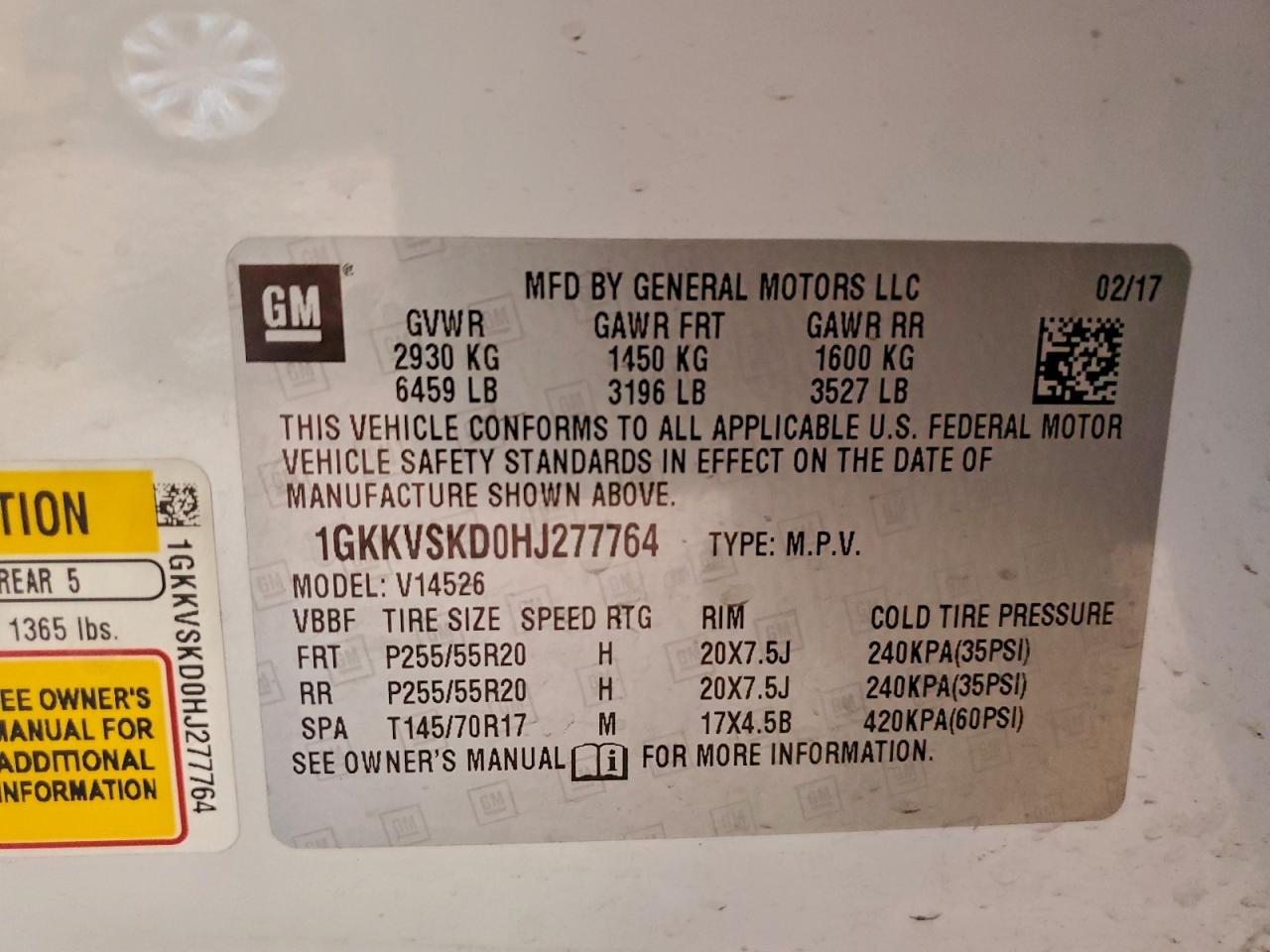 2017 GMC Acadia Limited Slt-2 VIN: 1GKKVSKD0HJ277764 Lot: 94597185