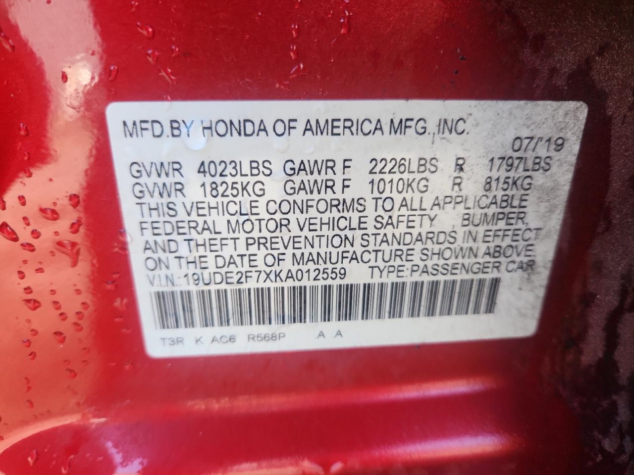 2019 Acura Ilx Premium VIN: 19UDE2F7XKA012559 Lot: 91122985