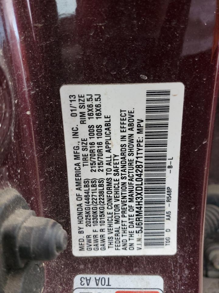 2013 Honda Cr-V Lx VIN: 5J6RM4H3XDL042871 Lot: 92583825