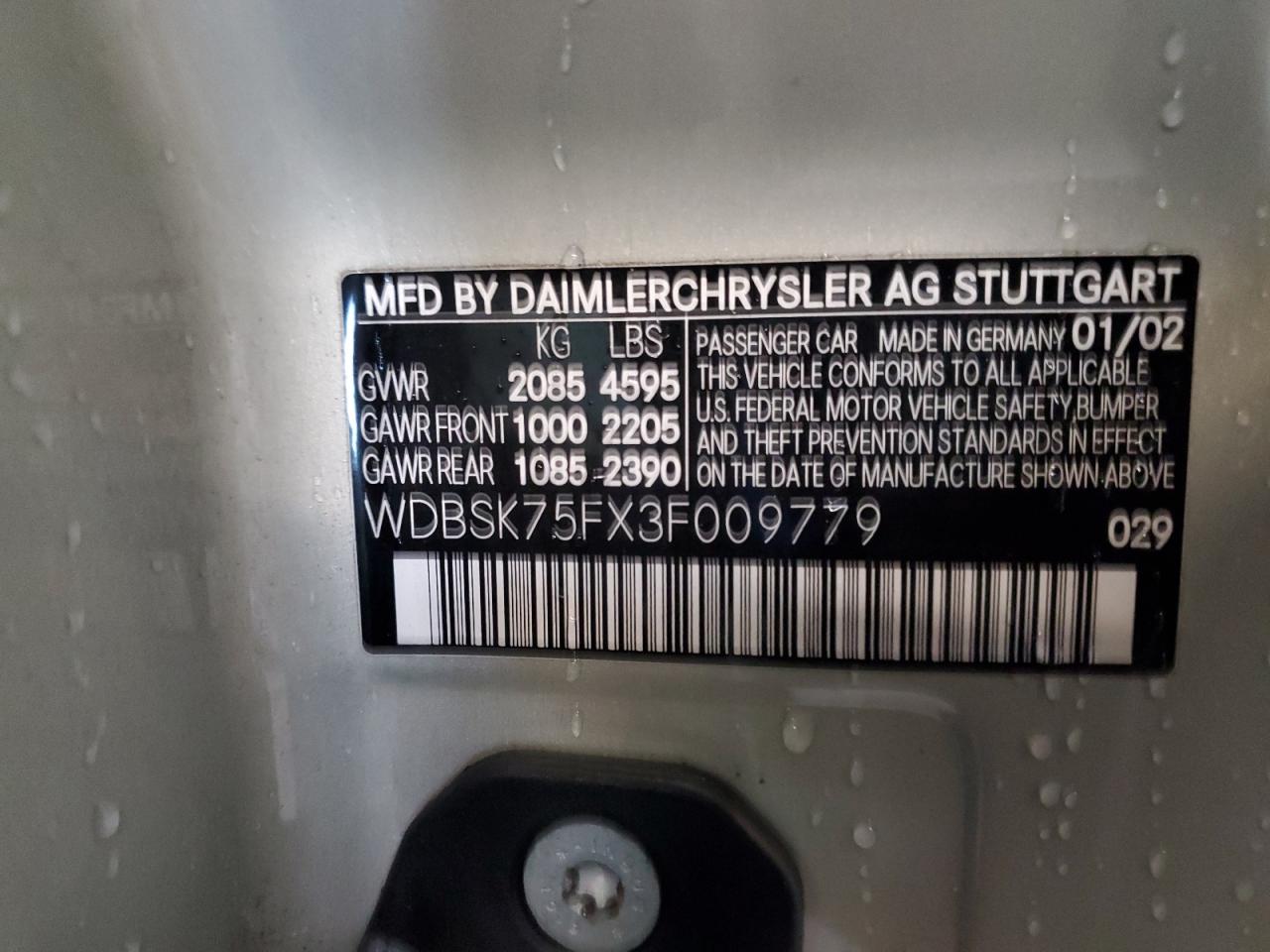 Фото: WDBSK75FX3F009779