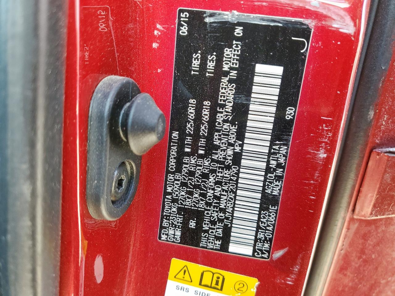 2015 Lexus Nx 200T VIN: JTJYARBZXF2014790 Lot: 91554035