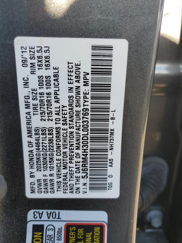 2013 Honda Cr-V Lx VIN: 5J6RM4H30DL003769 Lot: 91265685