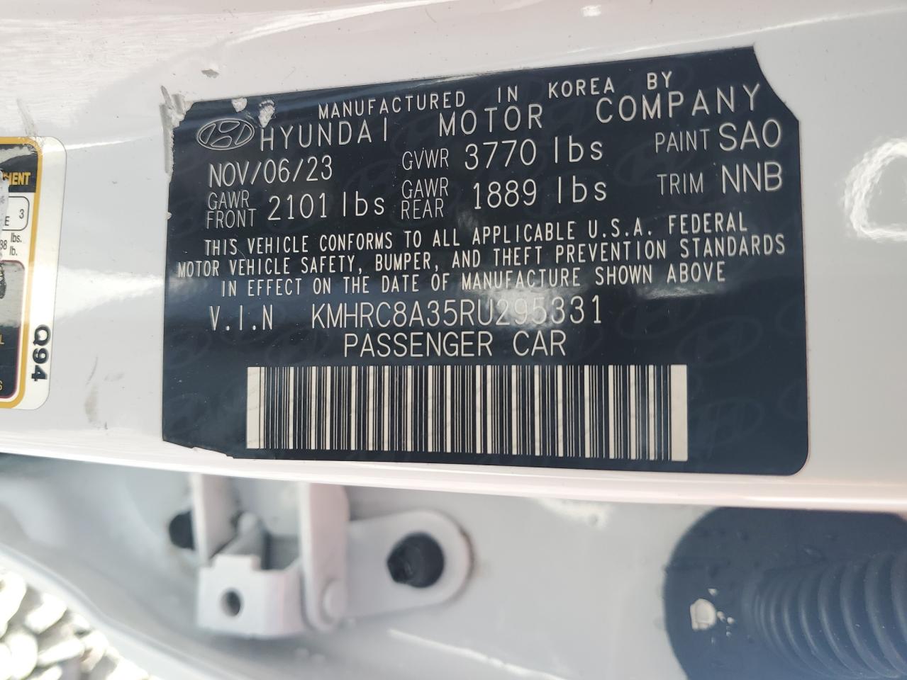 2024 Hyundai Venue Sel VIN: KMHRC8A35RU295331 Lot: 92640735