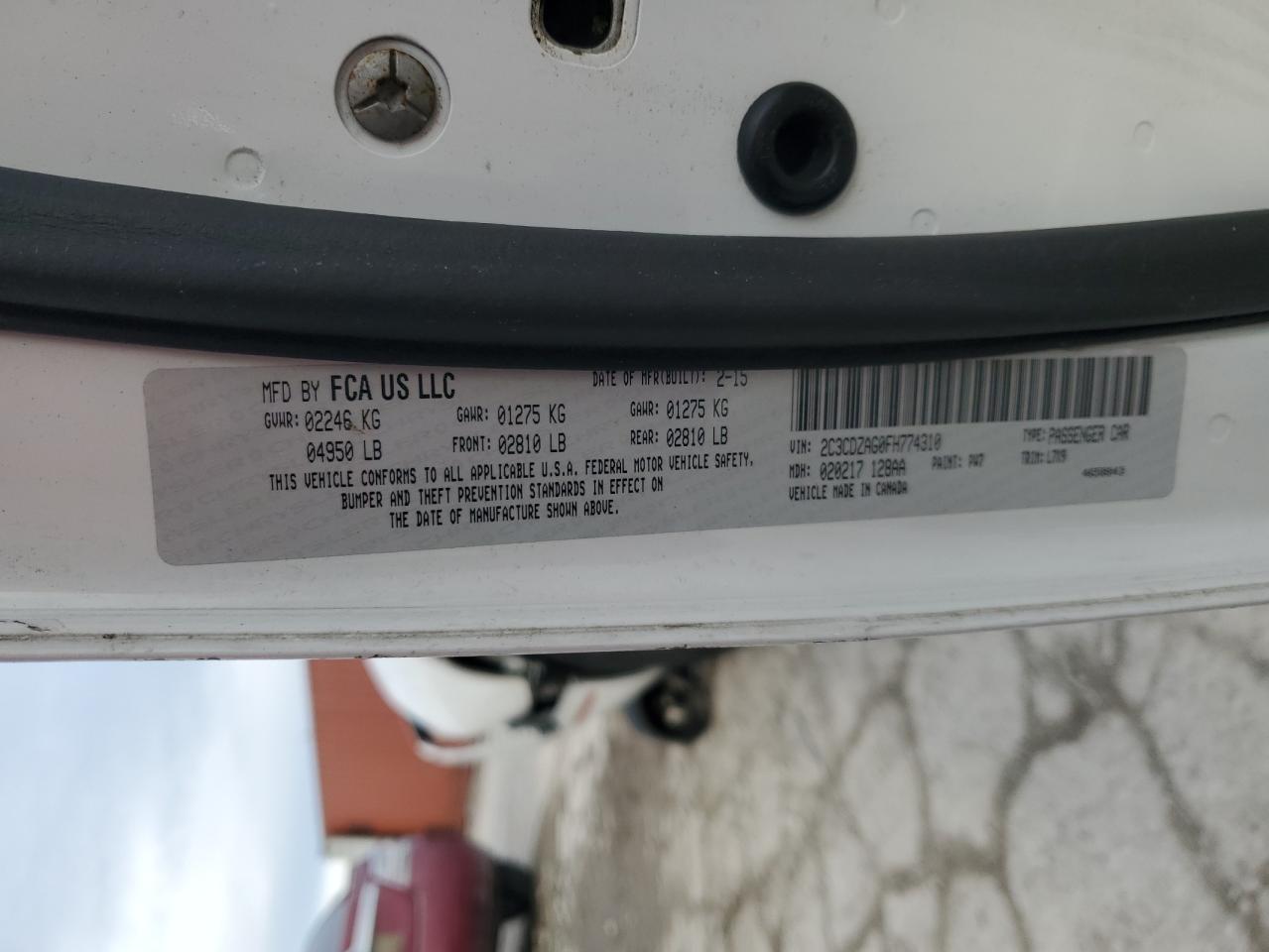 2015 Dodge Challenger Sxt VIN: 2C3CDZAG0FH774310 Lot: 92132465