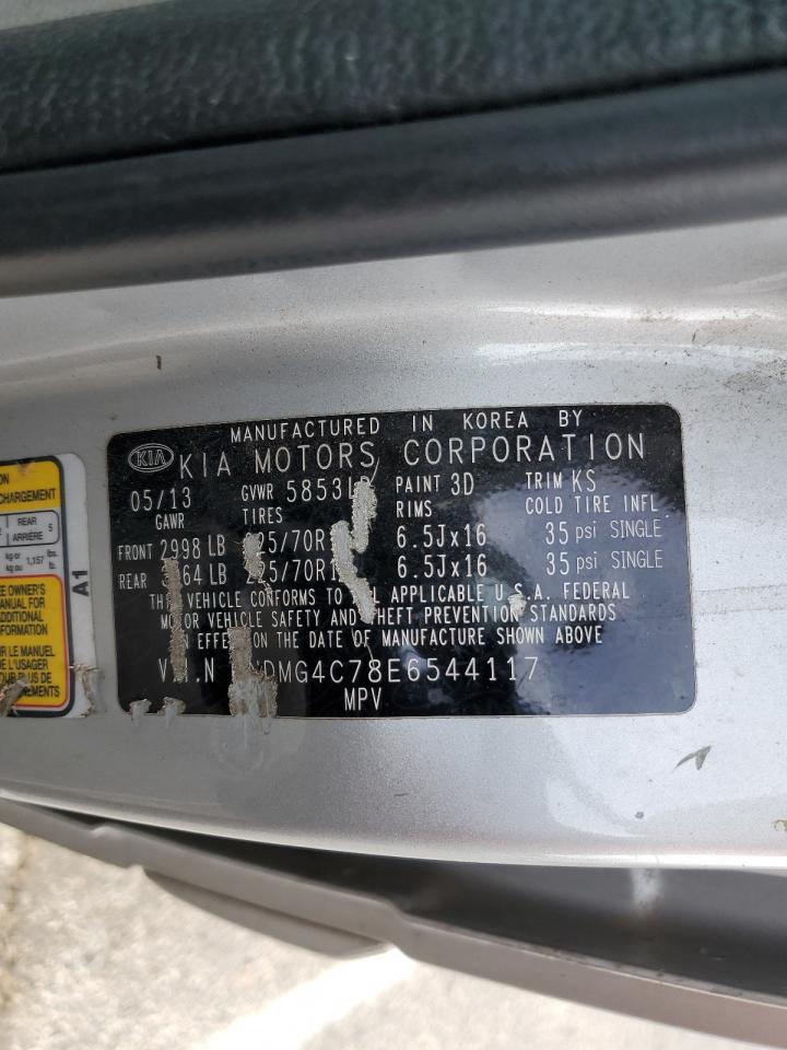 2014 Kia Sedona Lx VIN: KNDMG4C78E6544117 Lot: 92515145