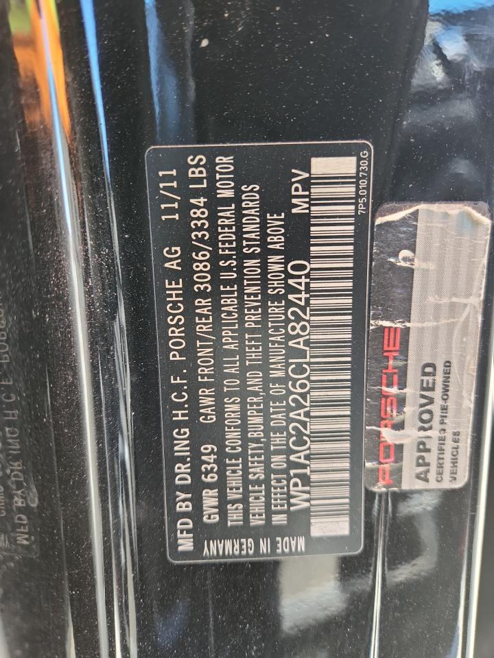 2012 Porsche Cayenne Turbo VIN: WP1AC2A26CLA82440 Lot: 92697245