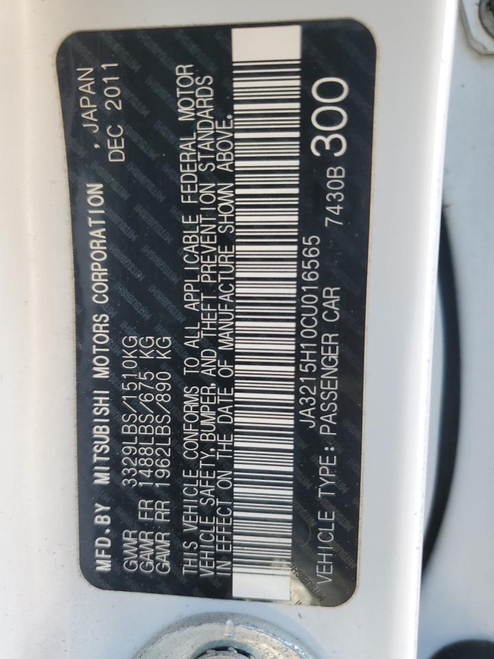 2012 Mitsubishi I Miev Es VIN: JA3215H10CU016565 Lot: 92458895