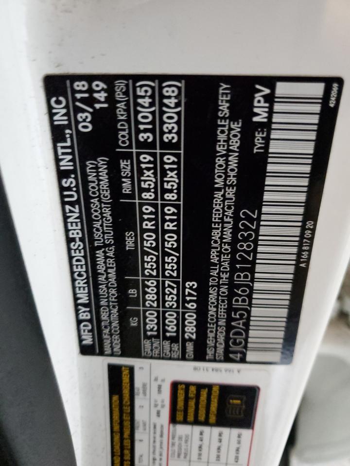 2018 Mercedes-Benz Gle 350 VIN: 4JGDA5JB6JB128322 Lot: 92944355