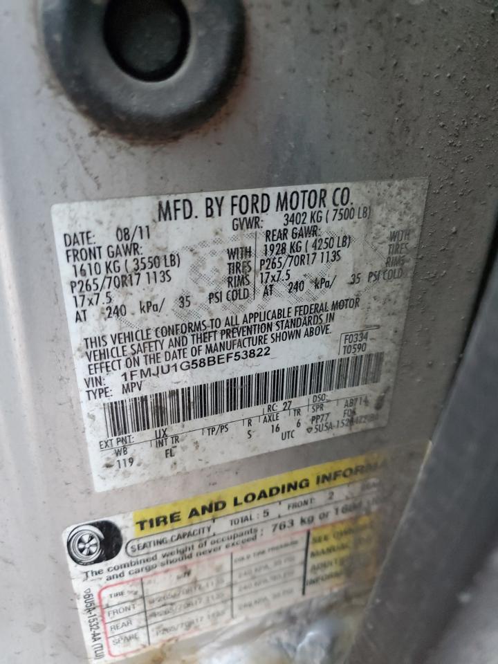 2011 Ford Expedition Xl VIN: 1FMJU1G58BEF53822 Lot: 93239335