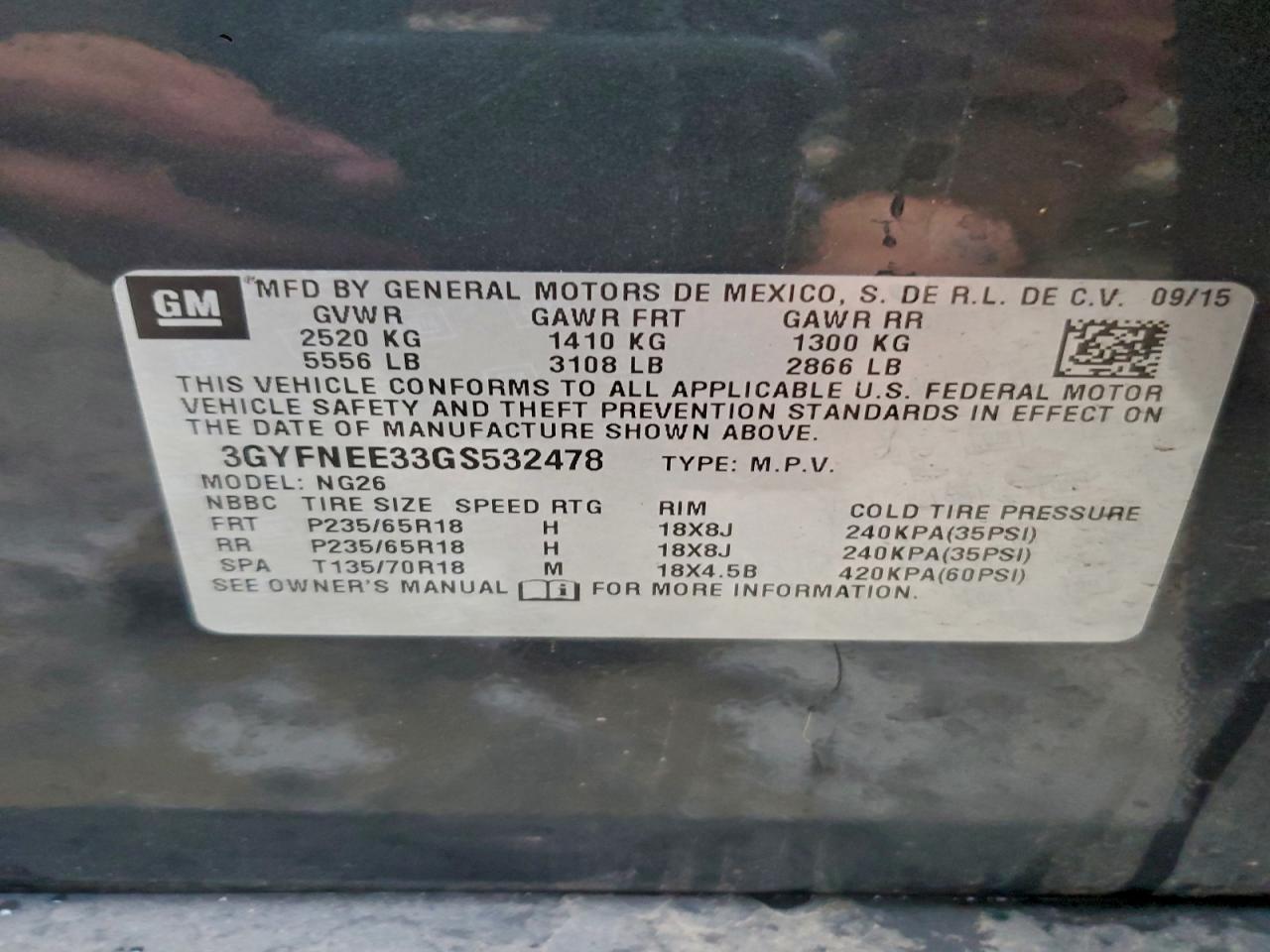 2016 Cadillac Srx Luxury Collection VIN: 3GYFNEE33GS532478 Lot: 94331795