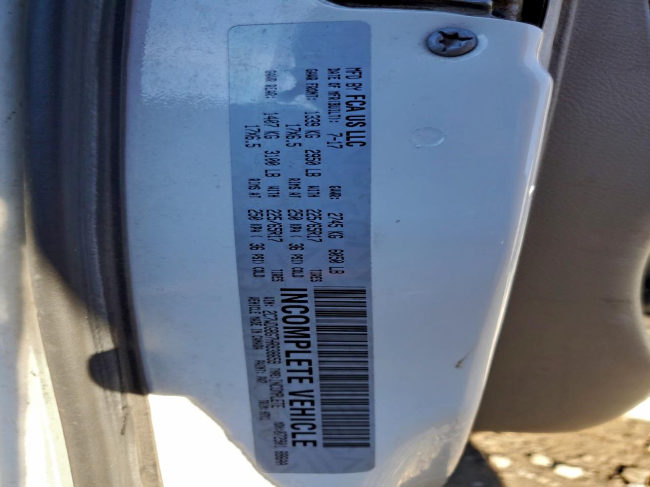 2017 Dodge Grand Caravan Se VIN: 2C7WDGBG7HR838659 Lot: 93211305