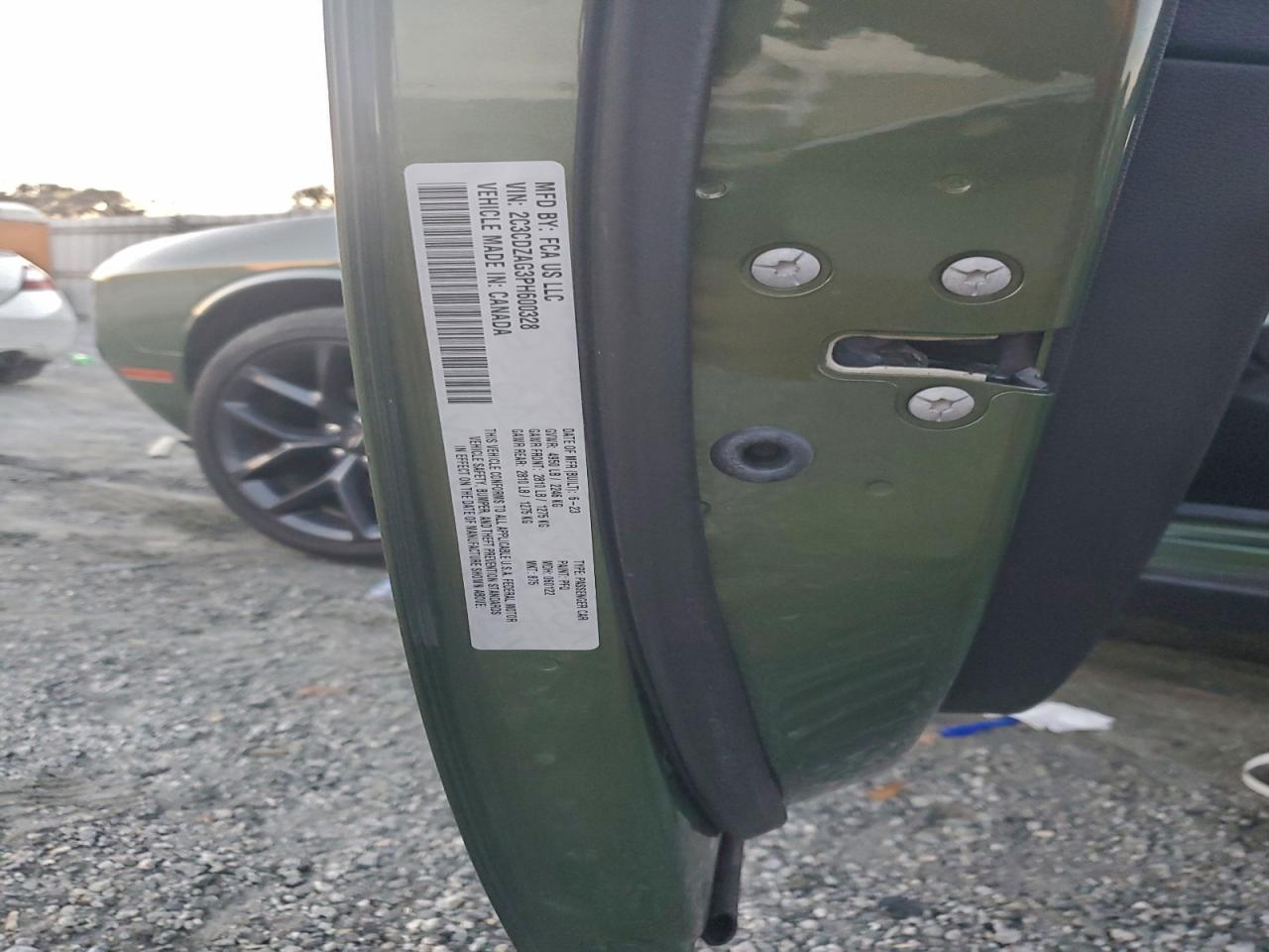 2023 Dodge Challenger Sxt VIN: 2C3CDZAG3PH600328 Lot: 94314155