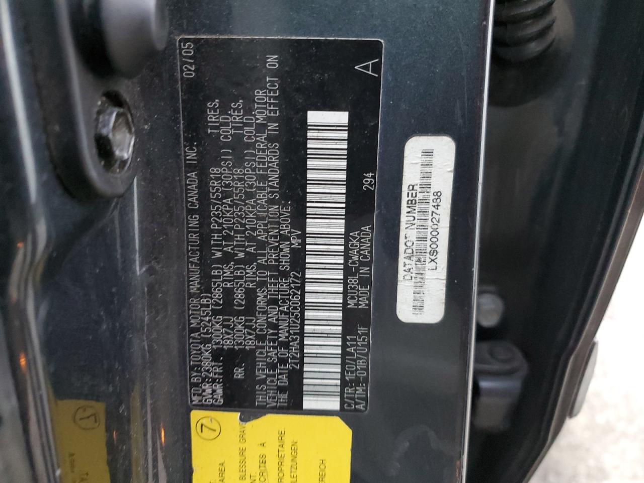 2005 Lexus Rx 330 VIN: 2T2HA31U25C062172 Lot: 92203245