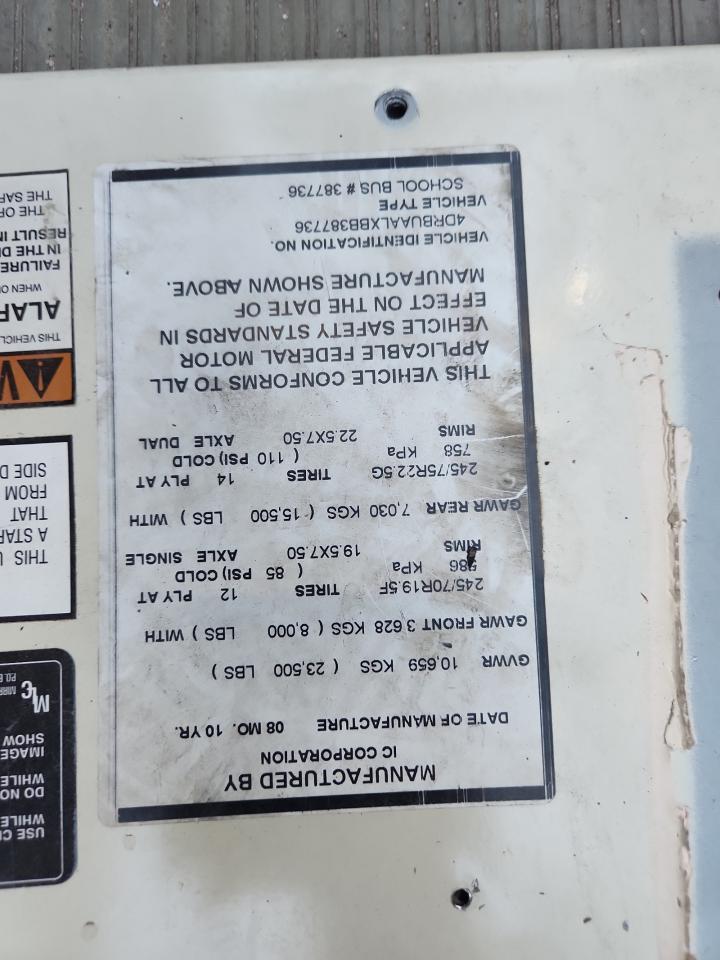 2011 Ic Corporation Ic Bus - Bus VIN: 4DRBUAALXBB387736 Lot: 90862235