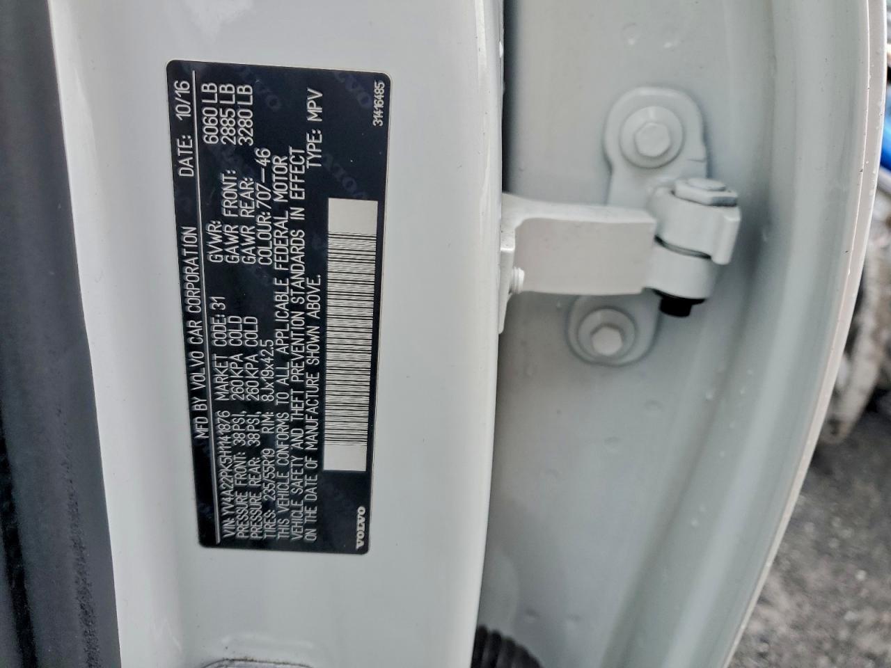 2017 Volvo Xc90 T6 VIN: YV4A22PK5H1141876 Lot: 94482355