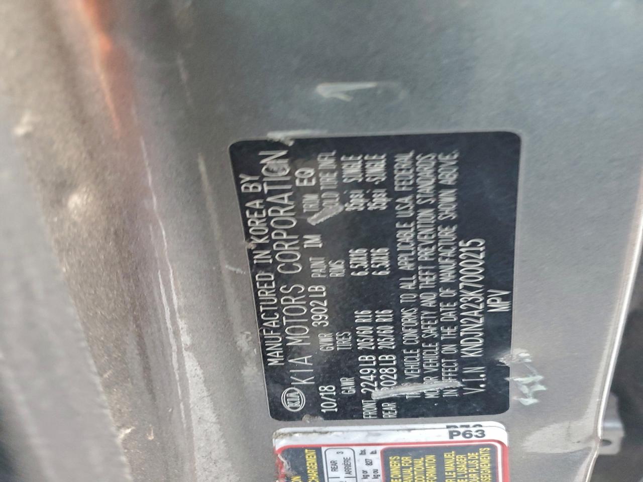 2019 Kia Soul VIN: KNDJN2A23K7000215 Lot: 94847555