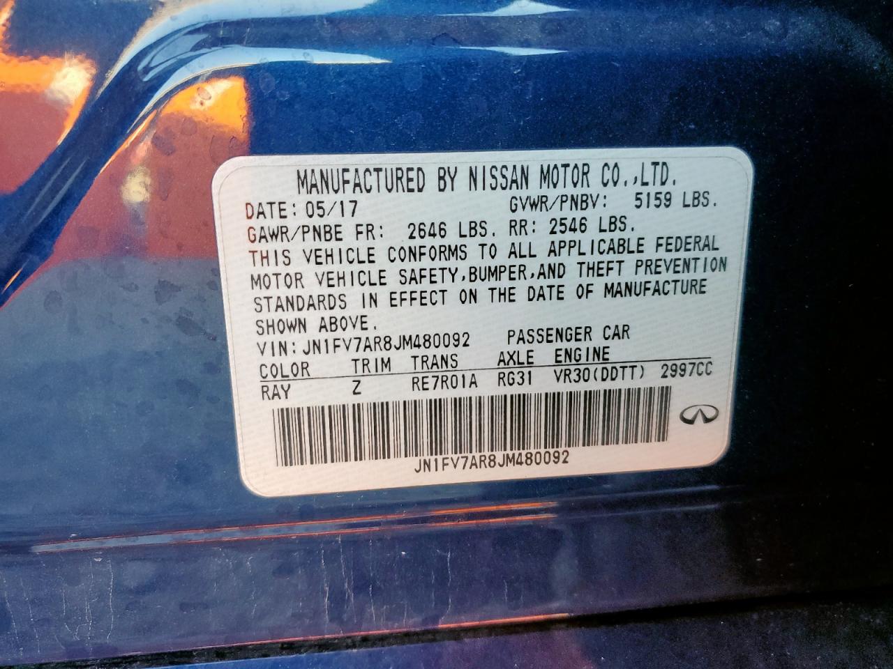 2018 Infiniti Q50 Red Sport 400 VIN: JN1FV7AR8JM480092 Lot: 92912025