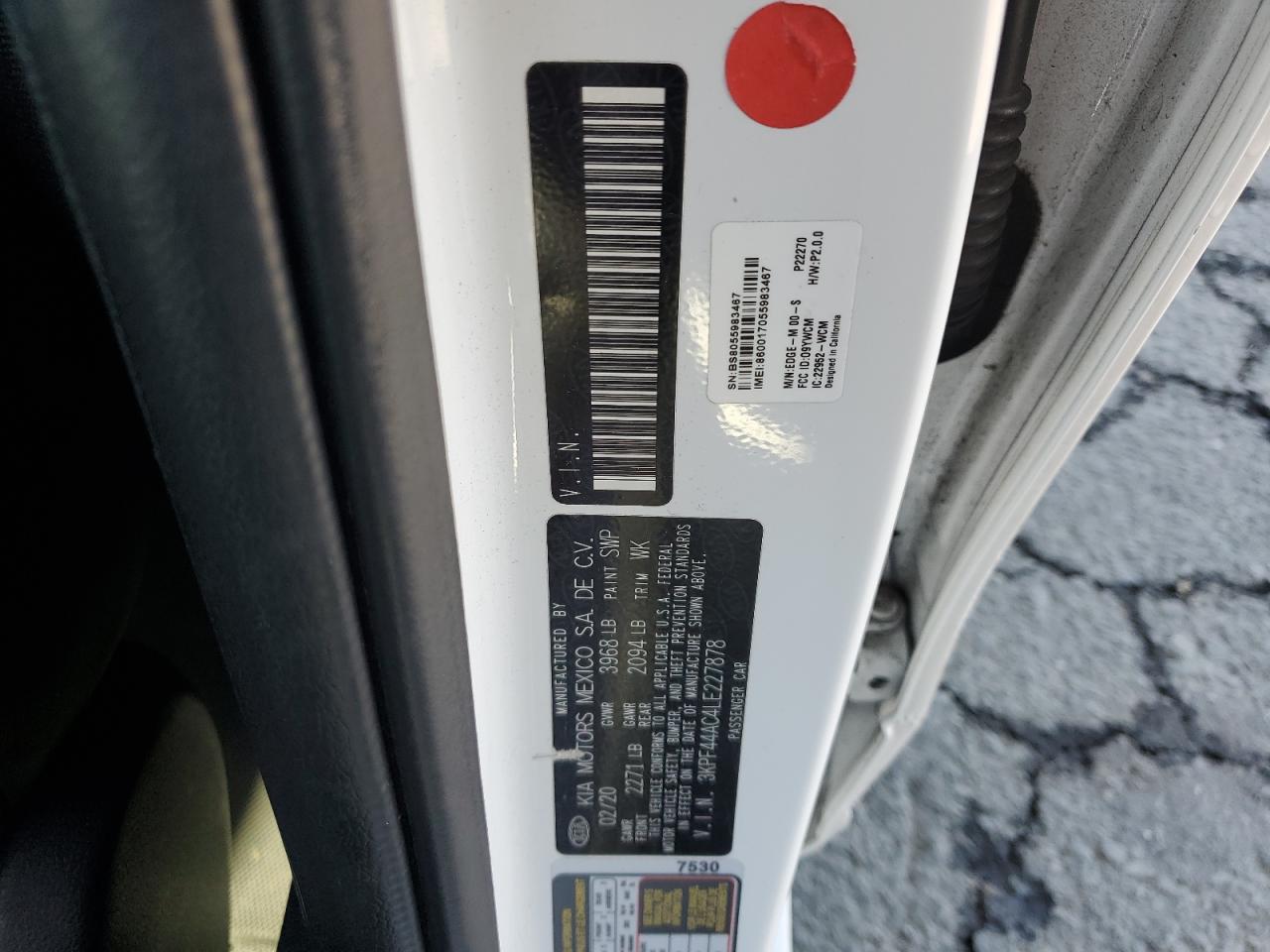 2020 Kia Forte Gt VIN: 3KPF44AC4LE227878 Lot: 93447895