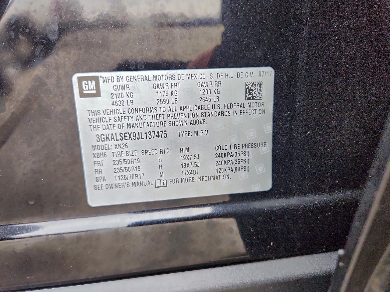 2018 GMC Terrain Denali VIN: 3GKALSEX9JL137475 Lot: 91742695