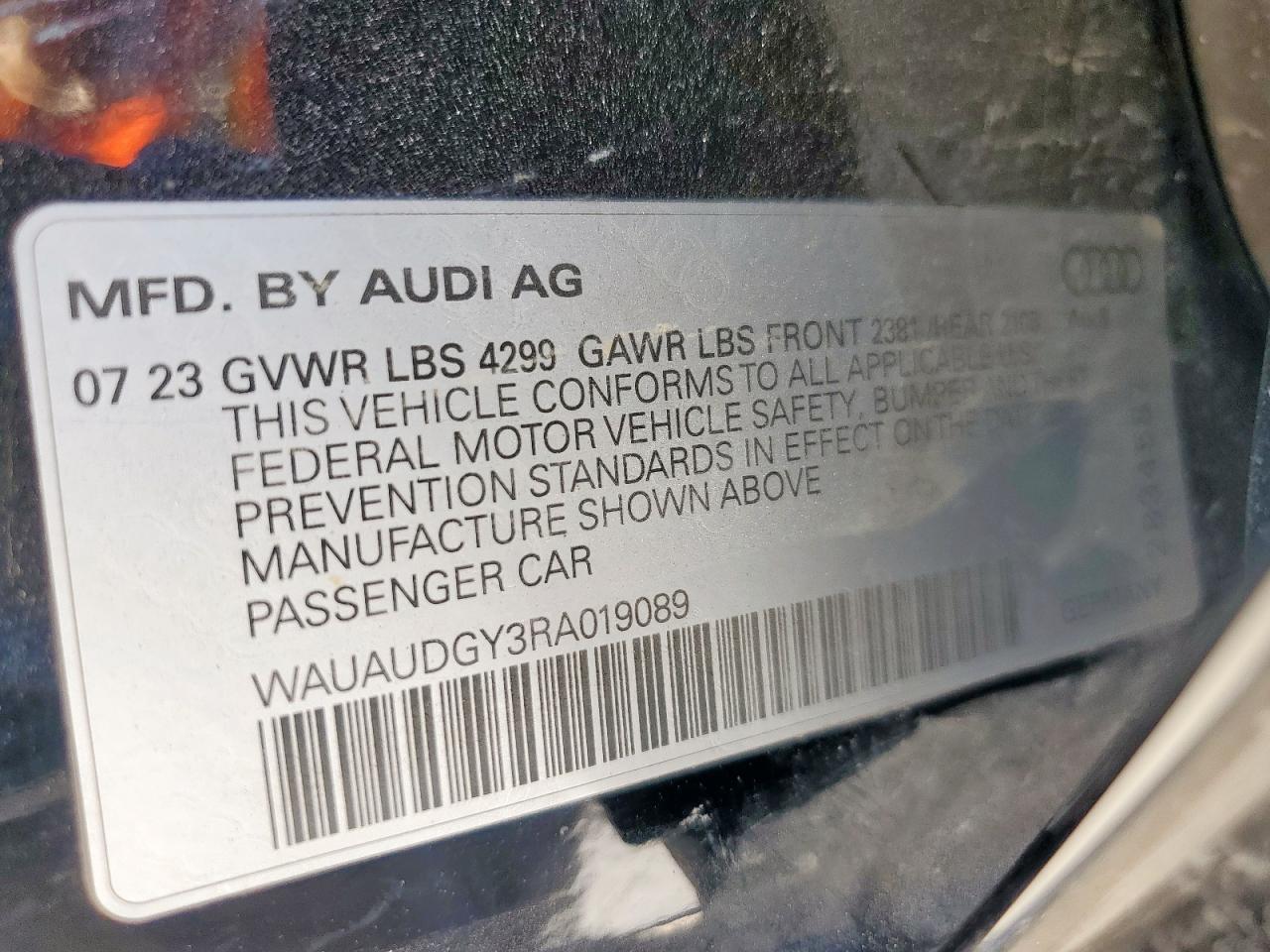 2024 Audi A3 Premium VIN: WAUAUDGY3RA019089 Lot: 92706775