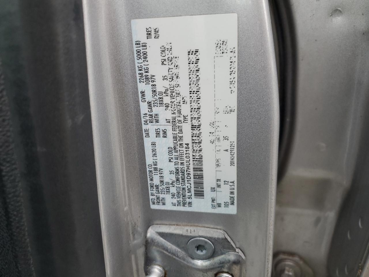 2017 Lincoln Mkc Premiere VIN: 5LMCJ1D97HUL03184 Lot: 93553685