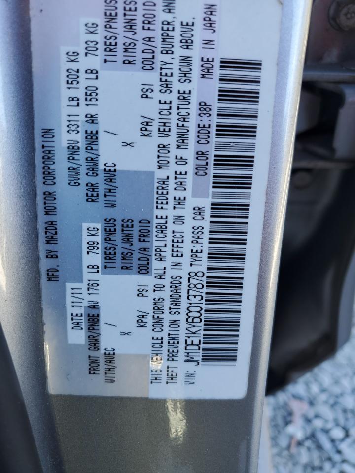 2012 Mazda Mazda2 VIN: JM1DE1KY6C0137878 Lot: 92664935